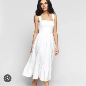 Reformation White Rowena midi dress